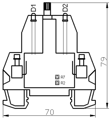 Схема габаритных размеров имитатора PSA-IS420D