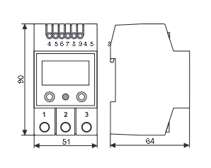 Схема габаритных размеров терморегулятора ТК-4