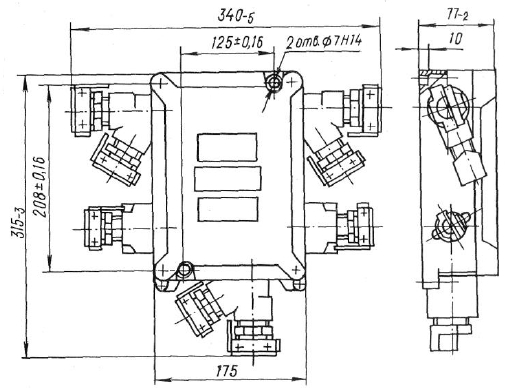 Схема габаритных размеров ящика ЯК-245132
