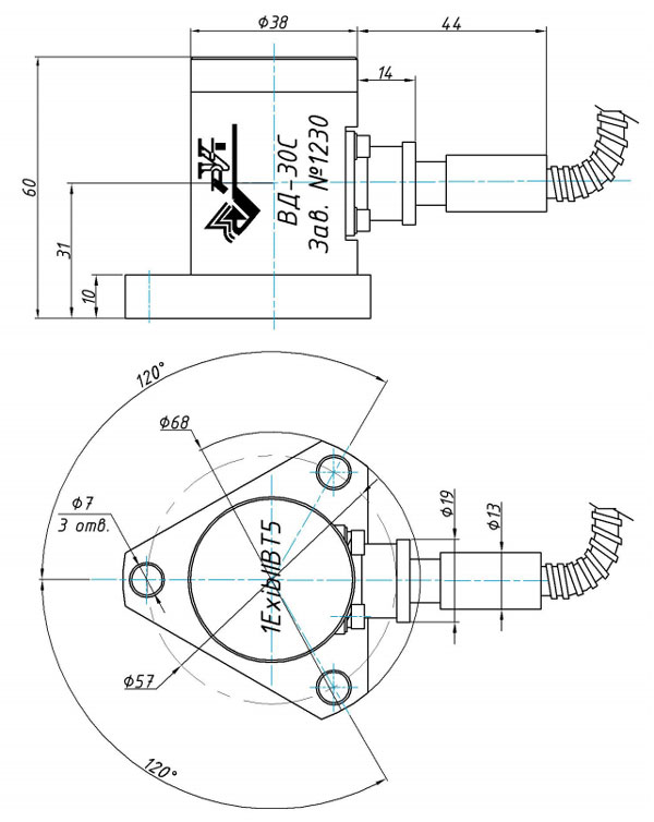 Схема габаритов ВД-30С.01-3