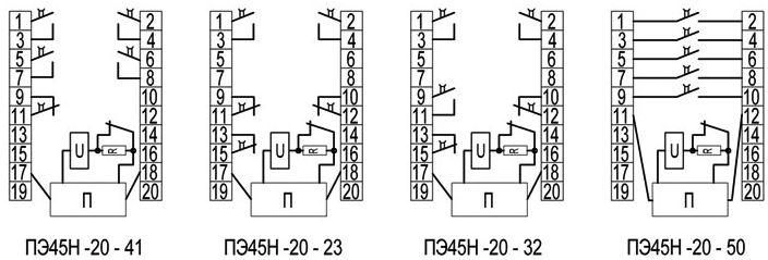 Схема подключения реле ПЭ45Н
