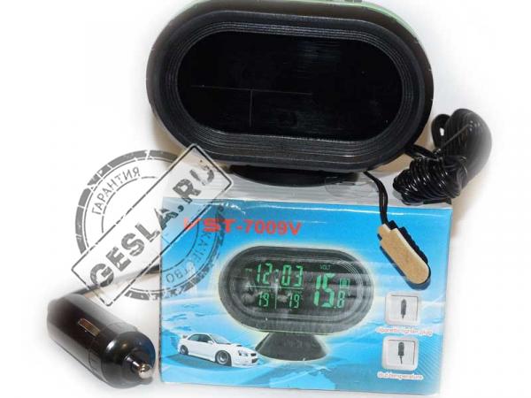 Электронные часы с термометром, вольтметром, Соня для автомобиля фото 1
