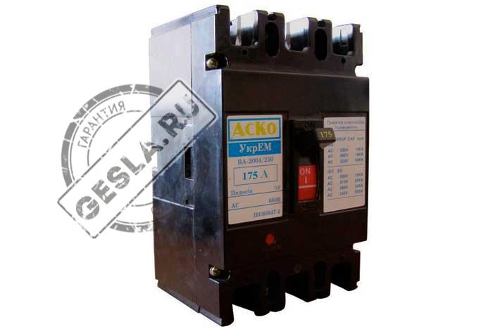 Выключатель УКРЕМ ВА-2004/250 3р 175А АсКо фото 1