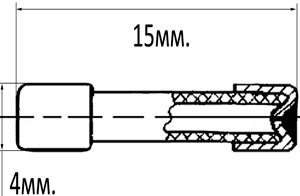 Рис.1. Габаритный чертеж вставки плавкой ВП1-1