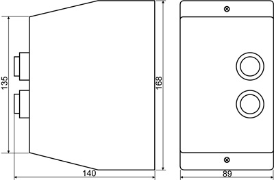 Рис.1. Габаритные и присоединительные размеры пускателя ПМК 12 (LE1-D12)